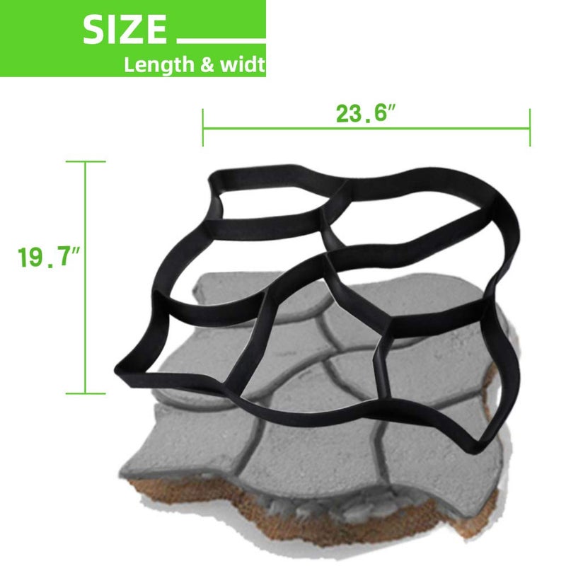 CJGQ Walk Maker Reusable Concrete Path Maker Molds Stepping Stone Paver Lawn Patio Yard Garden DIY Walkway Pavement Paving Moulds (Oversized) - Image 3